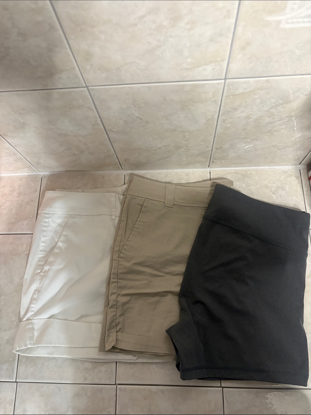 3pc bundle New York and Company & All in Motion Shorts White 14,Khaki 14,Gray XL